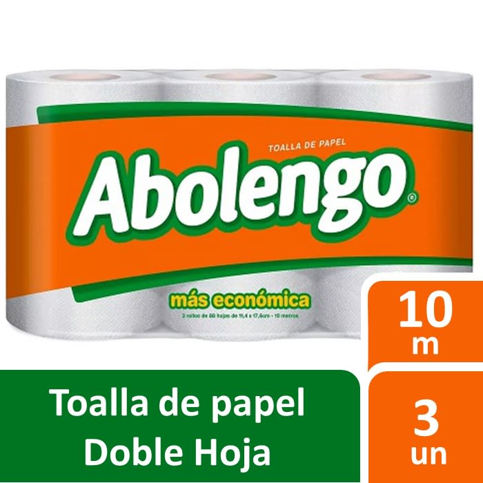 TOALLA PAPEL ABOLENGO 10MTS X3 UN.                
